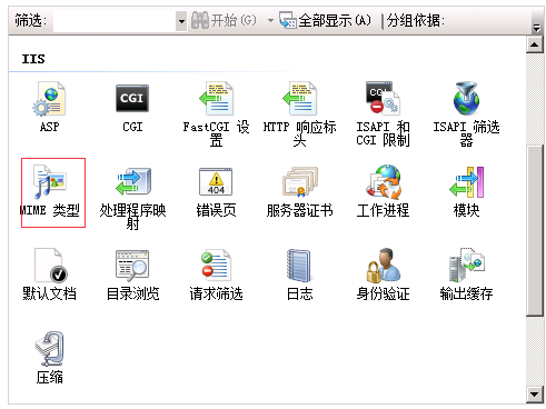 IIS MIME 类型设置